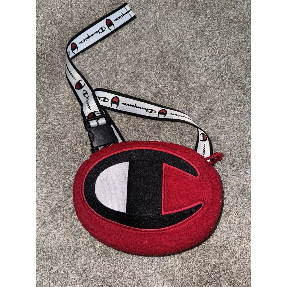 Champion Fanny Pack Black Shoulder Belt Bag Waist Unisex Black Red White